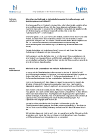 FAQ Gebäude in der Wasserversorgung